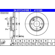 Bremsscheibe Peugeot S. 206 1.1-1.4 98 | 24.0113-0185.1