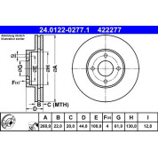 Bremsscheibe Nissan P. Micra/Note 1.2 10 | 24.0122-0277.1