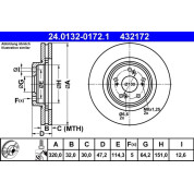 Bremsscheibe Honda P. Accord 2.0-2.4 08-15 | 24.0132-0172.1