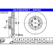 Bremsscheibe Nissan P. Cabstar 98 | 24.0126-0163.1