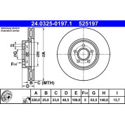 Bremsscheibe Volvo P. C70/S40/V40/V50 04- Power Disc | 24.0325-0197.1