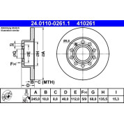 Bremsscheibe Vw T. A4 1.6 | 24.0110-0261.1