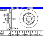 Bremsscheibe Ford P. Escort/Fiesta/Ka 1.0-1.8 90-08 | 24.0120-0147.1