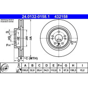 Bremsscheibe Db P. W164/W251 3.0-5.5 4-Matic 05 | 24.0132-0158.1