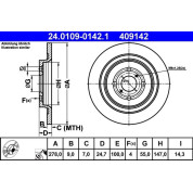 Bremsscheibe Toyota T. Yaris 1.0-1.5 05 | 24.0109-0142.1