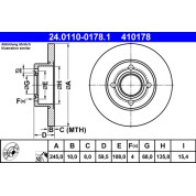 Bremsscheibe Audi T. Coupe/80/90/100 82-96 | 24.0110-0178.1