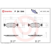 BREMBO Bremsklötze VA | FORD Fiesta, Ka 83-08 | P 24 044