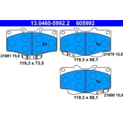 Bremsbelagsatz Toyota P. Hilux/Land Cruiser 2.4-4.2 D 90-05 | 13.0460-5992.2