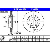 Bremsscheibe Hyundai P. Ix20/I30 1.4-2.0 07 | 24.0126-0150.1