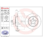 51 482 021 Bremsscheibe HA | FORD Focus III 11 | 08.A725.11