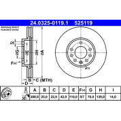 Bremsscheibe Opel P. Speedster/Vectra 1.6-2.6 95- Power Disc | 24.0325-0119.1