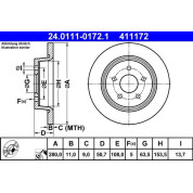 Bremsscheibe Ford T. C-Max/Kuga/Transit 10 | 24.0111-0172.1