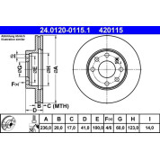 Bremsscheibe Opel P. Astra/Corsa/Vectra 84-02 | 24.0120-0115.1