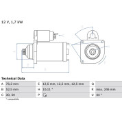 Starter | AUDI,SEAT,SKODA,VW | 0 986 020 250