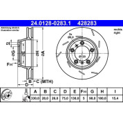 Bremsscheibe Porsche T. Panamera 3.0-4.8 09-16 Pr | 24.0128-0283.1