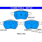 Bremsbelagsatz Vw P. Bora/Golf/Polo 1.2-2.8 97-10 | 13.0460-7122.2