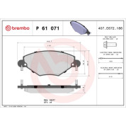 BREMBO Bremsklötze VA | CITROEN C5 01-17 | P 61 071