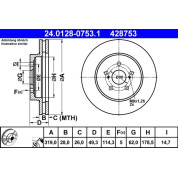 Bremsscheibe Lexus P. Rx 3.0-3.5 03-08 | 24.0128-0753.1