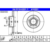 Bremsscheibe Vw T. A100/A6/Passat 96- 245X10 | 24.0110-0201.1