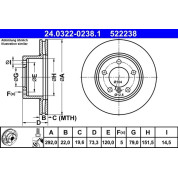 Bremsscheibe Bmw S. 1/3 1.6-2.0 03-13 Power Disc | 24.0322-0238.1