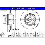 Bremsscheibe Toyota P. Auris/Avensis/Verso 1.6-2.2D 07 | 24.0126-0156.1