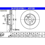 Bremsscheibe Toyota P. Corolla 1.3-2.0D 92-02 | 24.0122-0158.1