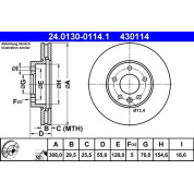 Bremsscheibe Vw P. T5 03 | 24.0130-0114.1