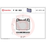 BREMBO Bremsklötze VA | MERCEDES W116/W123 72 | P 50 002