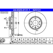 Bremsscheibe Opel P. Astra/Meriva/Zafira 1.3-2.2 D 98- Power Disc | 24.0325-0131.1