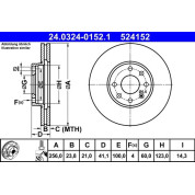 Bremsscheibe Opel P. Astra 1.2-1.8 16V 98-09 Power Disc | 24.0324-0152.1