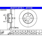 Bremsscheibe Fiat S. 500/Panda 07 | 24.0111-0119.1