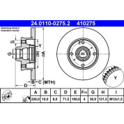 Bremsscheibe Vw T. Corrado/Golf/Jetta/Passat 84-02 | 24.0110-0275.2