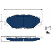 Bremslkötze Electric Blue | TOYOTA Auris,Prius,Rav4 06 | GDB3424BTE