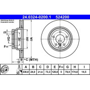 Bremsscheibe Bmw S. 1/3/X1 2.0-3.0 05-15 Power Disc | 24.0324-0200.1