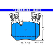 Bremsbelagsatz Bmw T. 1 3.0 07-13 | 13.0460-4849.2