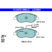 Bremsbelagsatz Fiat P. Bravo/Stilo 1.4-2.4/1.9-2.0D 01- Keramik | 13.0470-3984.2