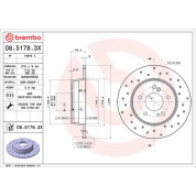 Bremsscheibe HA Xtra | MERCEDES W202,W203,W210,R170 95 | 08.5178.3X