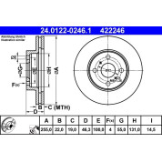 Bremsscheibe Toyota P. Yaris 1.0 05 | 24.0122-0246.1