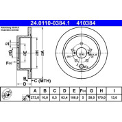 Bremsscheibe Subaru T. Impreza/Forester/Xv 1.6-2.0 12 | 24.0110-0384.1