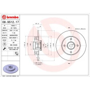 70 482 017 m.Radl. Bremsscheibe HA | CITROEN C4,PEUGEOT 207,307 00 | 08.9512.17