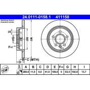 Bremsscheibe Volvo T. C30/C70/S40/V40/V50 04 | 24.0111-0158.1