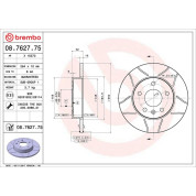 10 482 013M Bremsscheibe HA Brembo Max | OPEL Astra,Corsa,Meriva,Zafira 98 | 08.7627.75