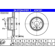 Bremsscheibe Bmw S. 5 2.0-2.5 03-10 | 24.0124-0181.1