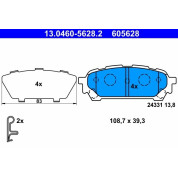 Bremsbelagsatz Subaru T. Forester/Impreza 2,0-2,5 00-08 | 13.0460-5628.2