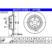 Bremsscheibe Ford T. Mondeo 1.0-2.0 14 | 24.0111-0185.1