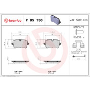 BREMBO Bremsklötze HA | AUDI A4,A5,A6,A7,PORSCHE 07 | P 85 150X