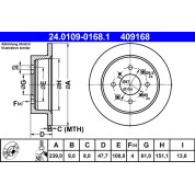 Bremsscheibe Honda T. City 1.4 08 | 24.0109-0168.1