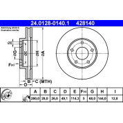 Bremsscheibe Nissan P. Almera/Primera/X-Trail 1.6-2.5 00 | 24.0128-0140.1