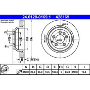 Bremsscheibe Vw T. Touareg 2.5-5.0 Tdi 02-10 | 24.0128-0169.1