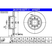 Bremsscheibe Vw T. Golf 5/A3/Octavia/Caddy/Scirocco/Seat | 24.0110-0277.1